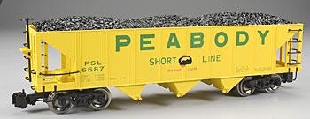 3-Bay Hopper - Peabody Coal -- G Scale Model Train Freight Car -- #98229