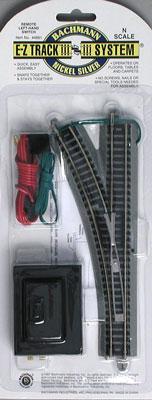 Remote Switch LH N/S E-Z -- N Scale Nickel Silver Model Train Track -- #44861