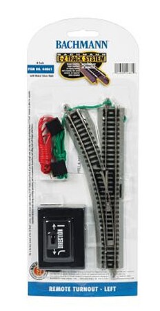 Remote Switch LH N/S E-Z -- N Scale Nickel Silver Model Train Track -- #44861
