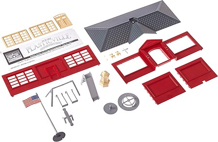 School House w/Playground Accys Snap Kit -- O Scale Model Railroad Building -- #45611