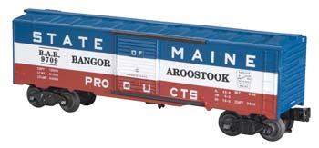 40' Steel Boxcar - 3-Rail Bangor & Aroostook #9709 -- O Scale Model Train Freight Car -- #47049