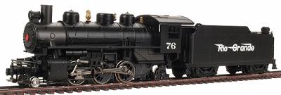 Prairie 2-6-2 with Tender Rio Grande Flyer Green -- HO Scale Model Train Steam Locomotive -- #51517