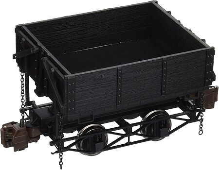 Ore Car w/Metal Wheels - Wood Side-Dump (Black) -- G Scale Model Train Freight Car -- #92503