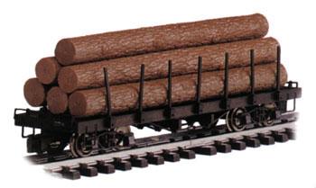 Log Car w/Logs Undecorated -- G Scale Model Train Freight Car -- #98470