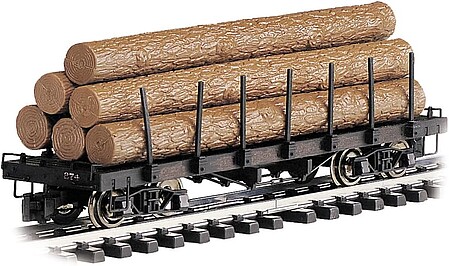 Log Car w/Logs Undecorated -- G Scale Model Train Freight Car -- #98470