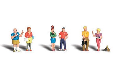 Scenic Accents Tourists (6) -- HO Scale Model Railroad Figures -- #a1836