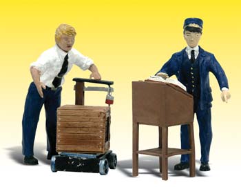 Scenic Accents(R) Figures -- Dedicated Depot Workers -- G Scale Model Railroad Figures -- #a2555