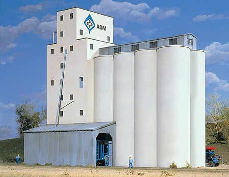 ADM(R) Grain Elevator - Kit -- N Scale Model Railroad Building -- #3225